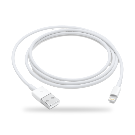Apple Lightning to USB cable, 1 meter, white, coiled with USB-A and Lightning connectors