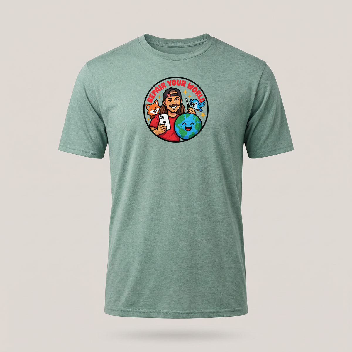 Repair Your World tee, front view